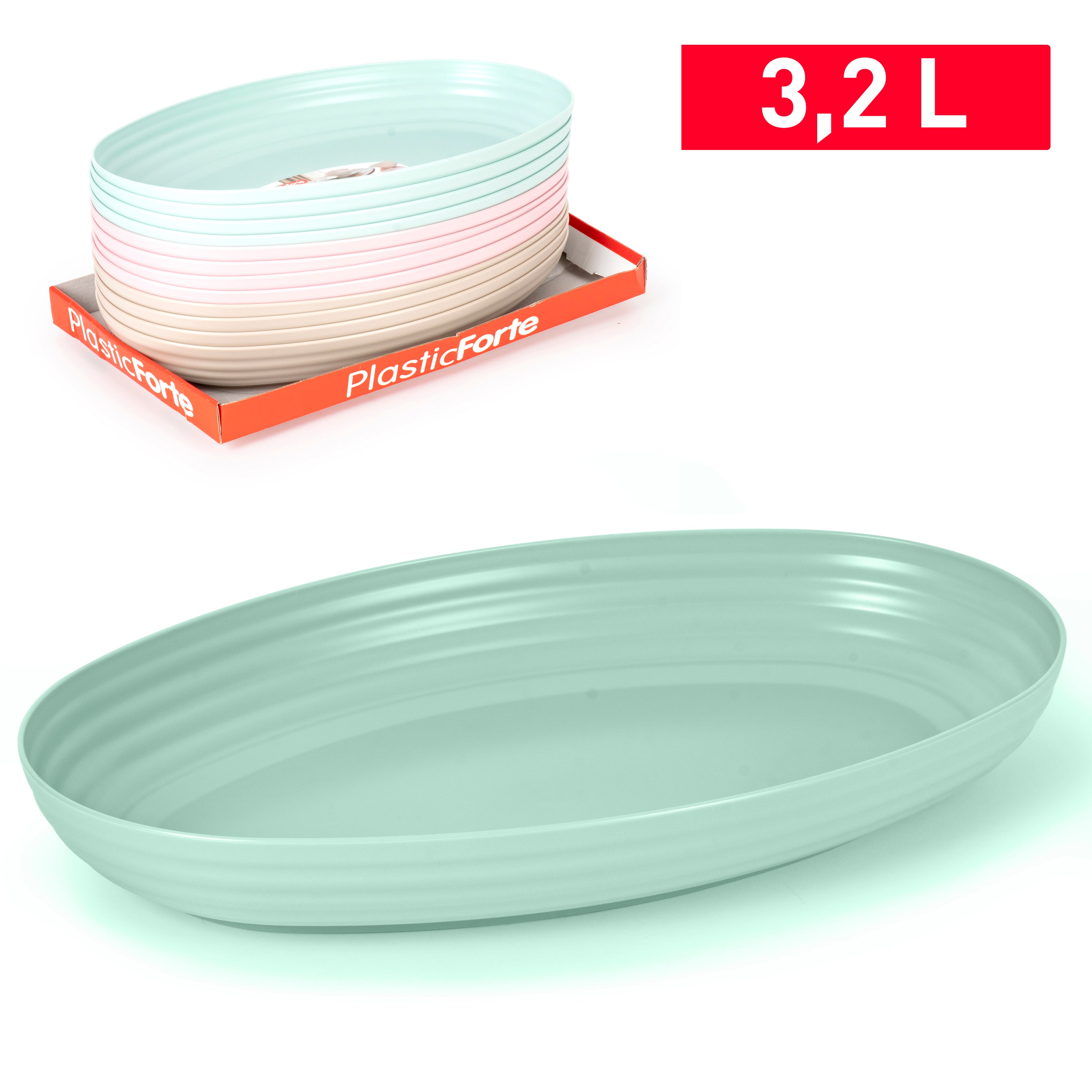 PLASTICFORTE VASSOIO CLASSIC OVALE 3,2LT SURT VRM