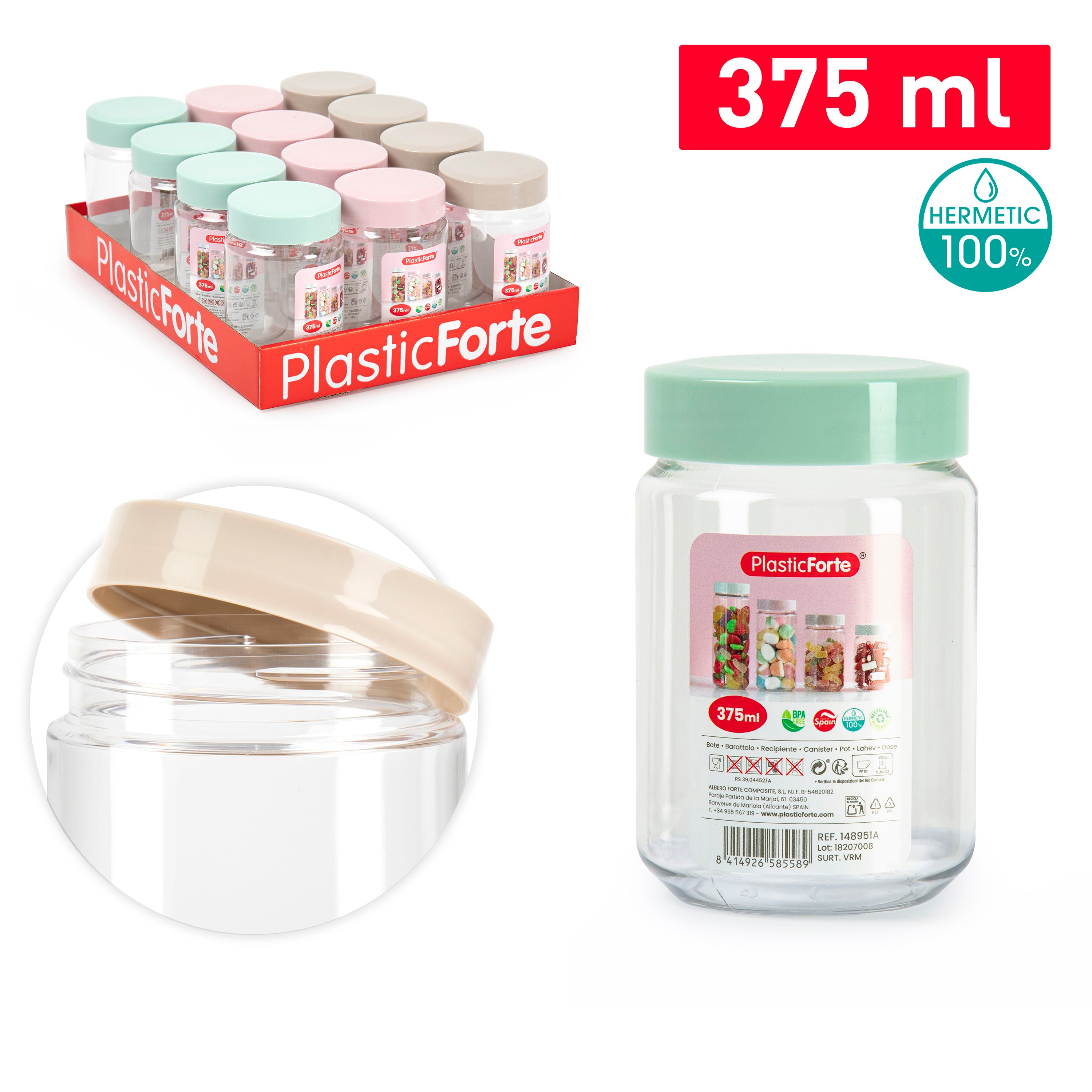 PLASTICFORTE BARATTOLO MONTECARLO 375ML