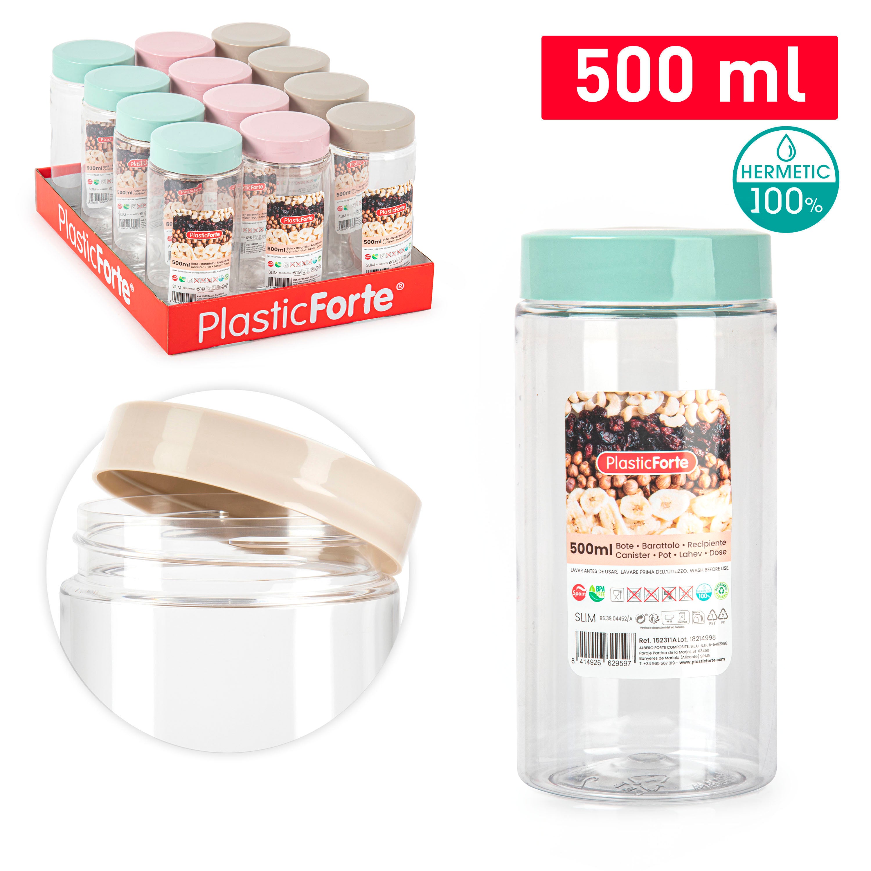 PLASTICFORTE BARATTOLO MONTECARLO 500ML - Infinity Home Store
