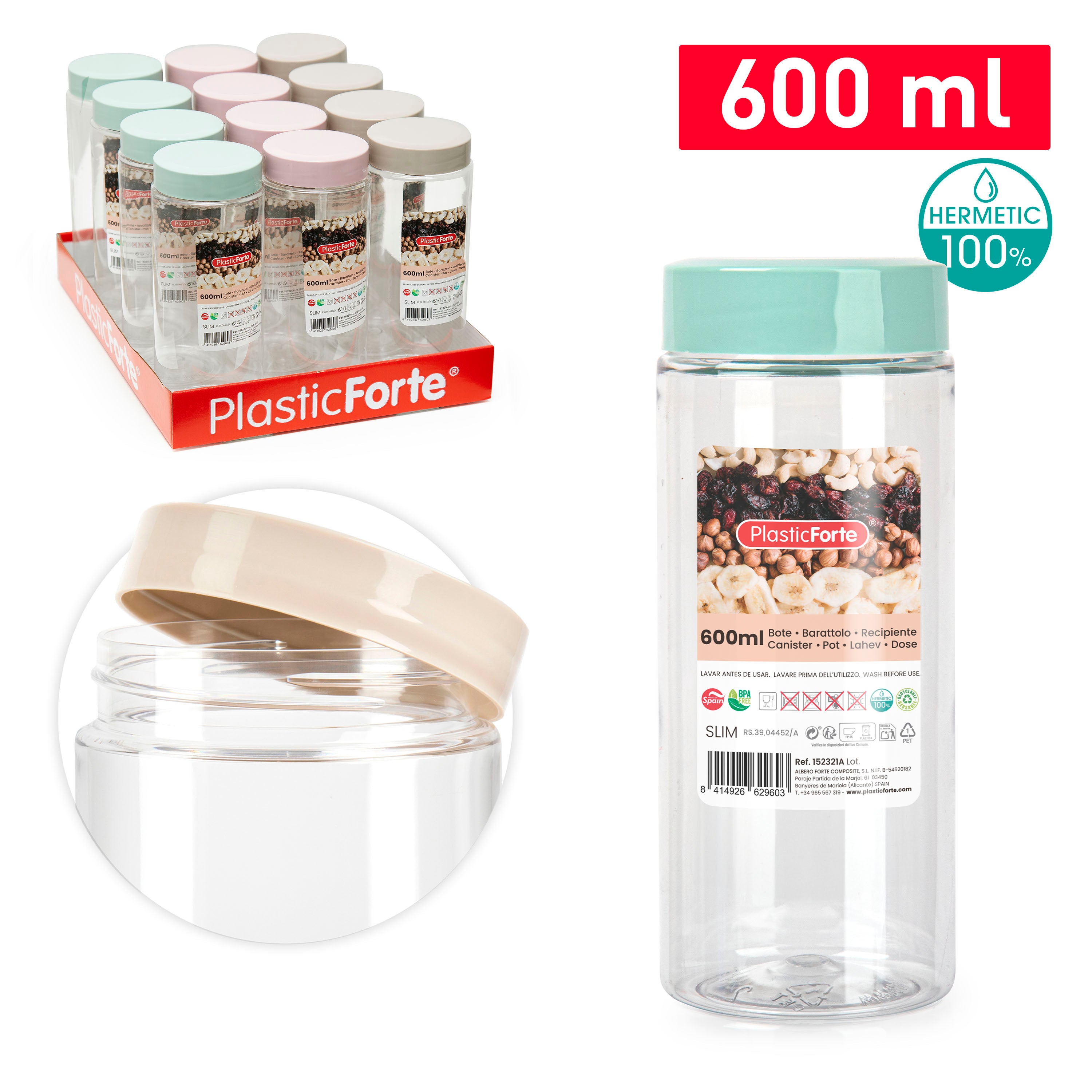 PLASTICFORTE BARATTOLO MONTECARLO 600ML