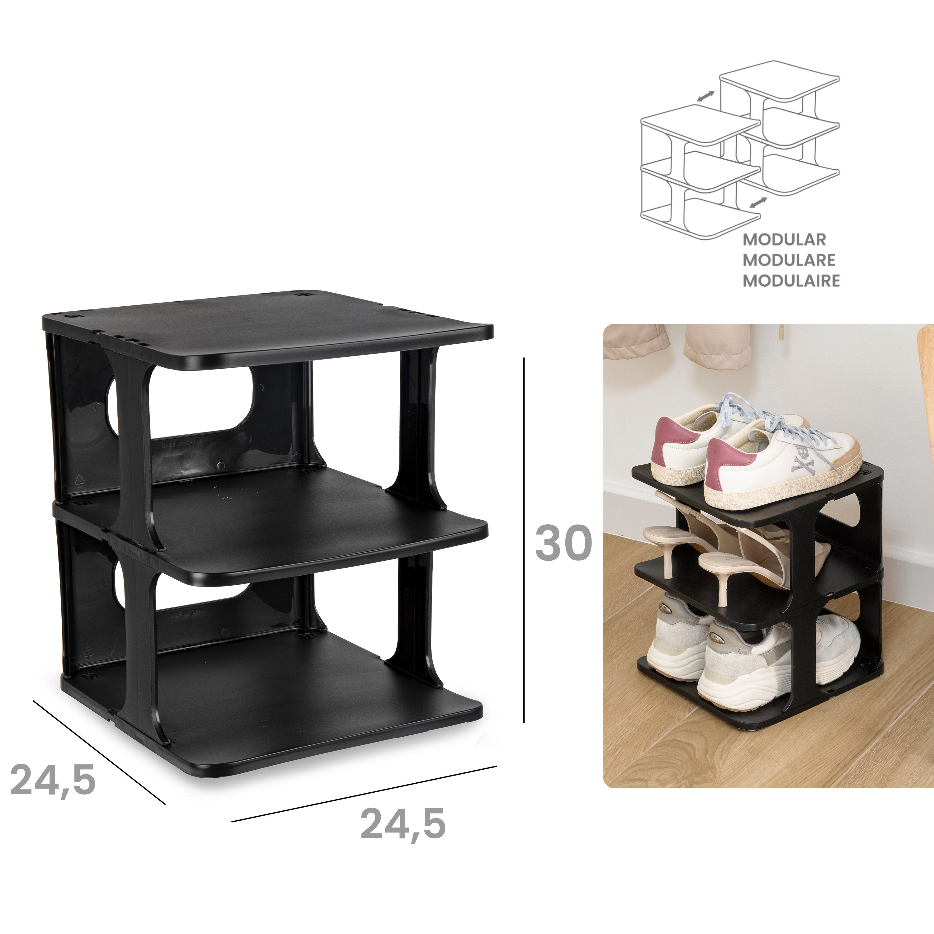 PLASTICFORTE SCARPIERA IMPILABILE 3RIP NERA