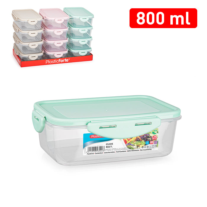 PLASTICFORTE CONTEN CLICK RETT 800ML SURT VRM