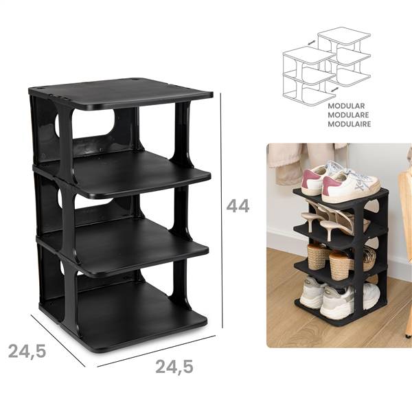 PLASTICFORTE SCARPIERA IMPILABILE 4RIP NERA
