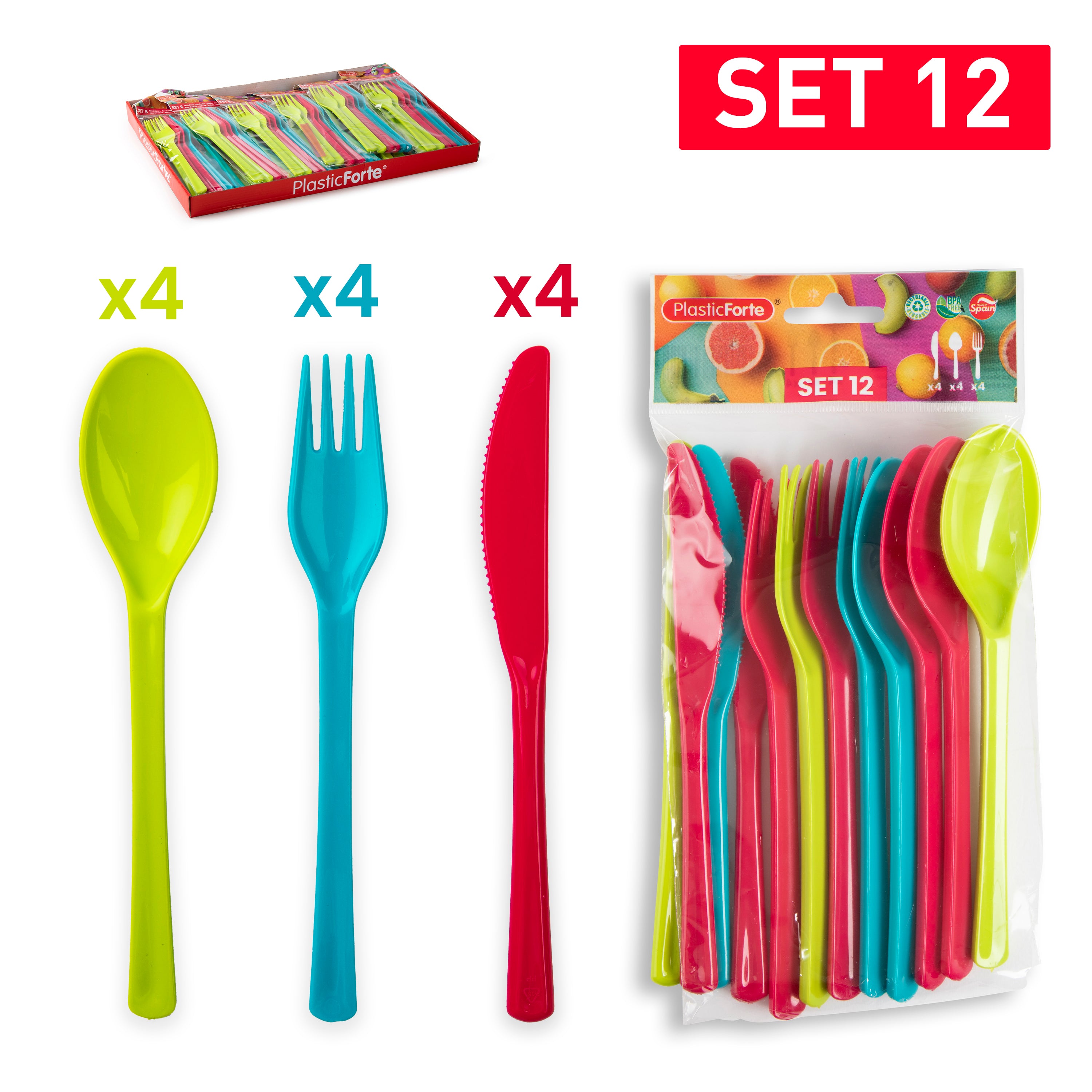 PLASTICFORTE POSATE PICNIC 12PZ