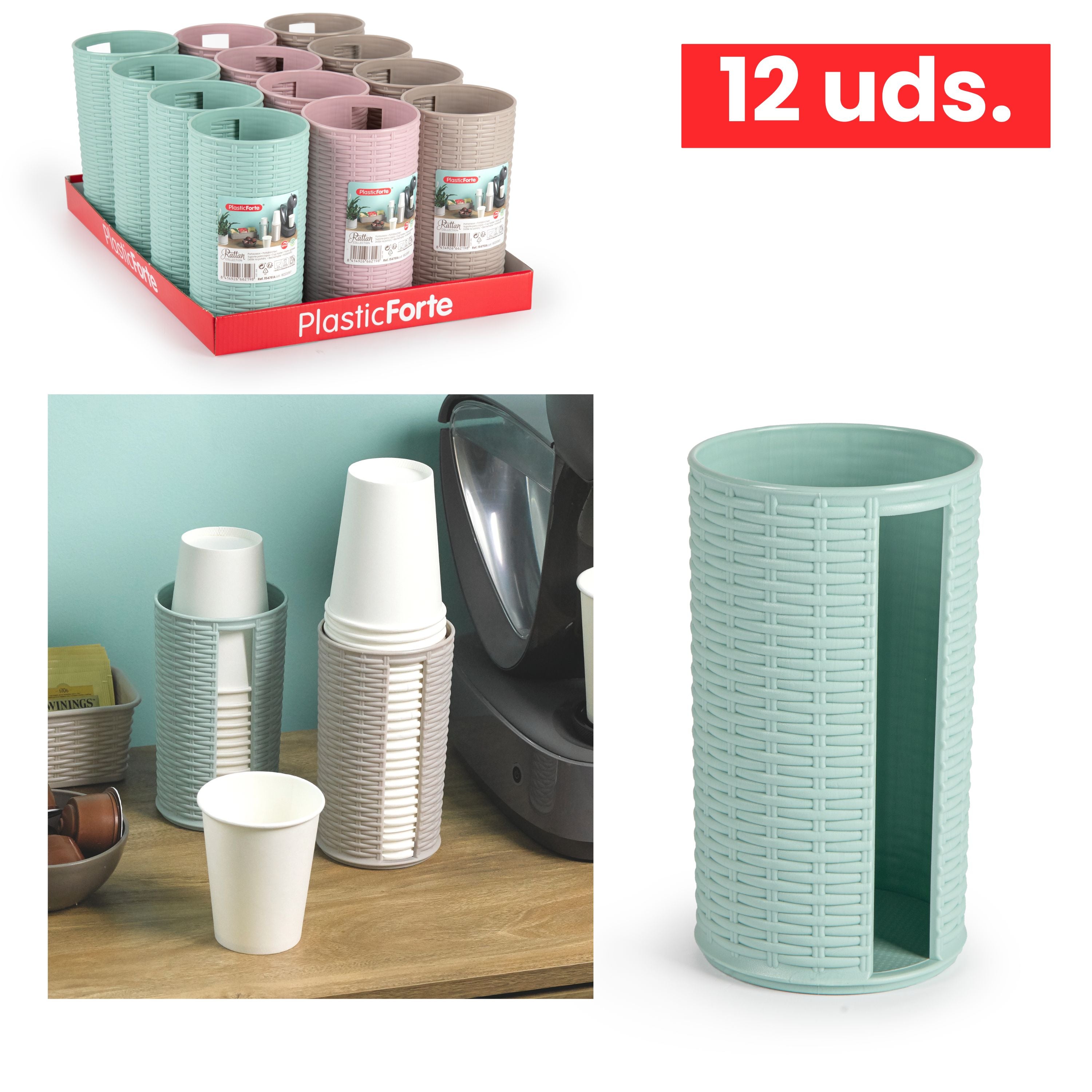 PLASTICFORTE PORTABICCHIERI RATTAN SURT VRM