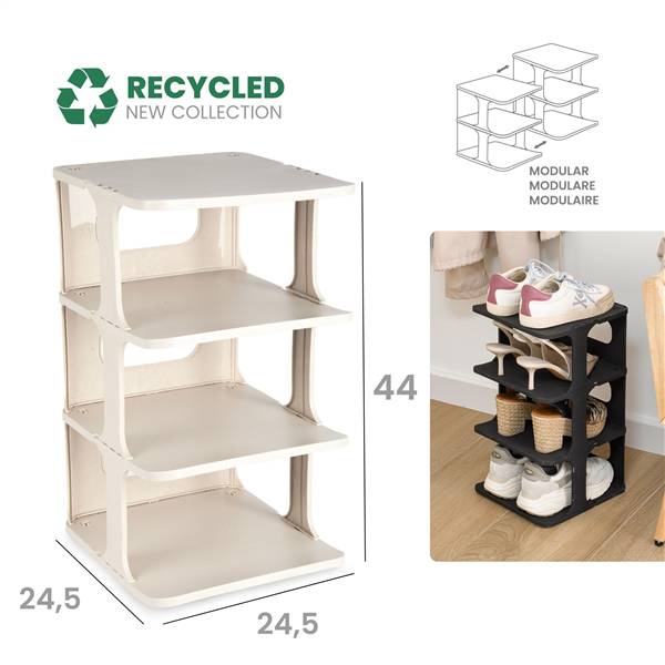 PLASTICFORTE SCARPIERA IMPILABILE 4RIP BEIGE