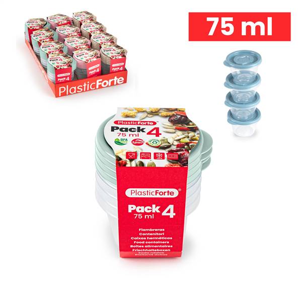 PLASTICFORTE CONTENITORI 4PZ TONDI 75ML 