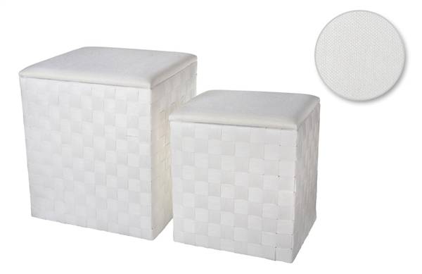 HERSIG SET 2 ARMADI RETTANG C/COP BIANCO 