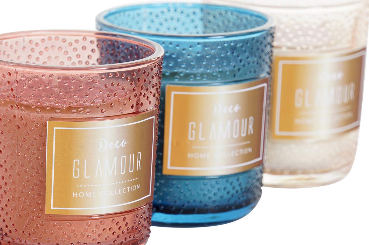 ITEM CANDELA CRISTALLO CERA 7X7X8 3 MOD