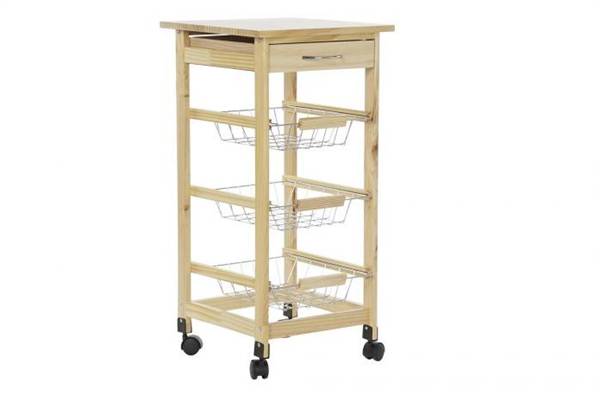 ITEM PORTA FRUTTA PINO 37X37X76 C/RUOTE 