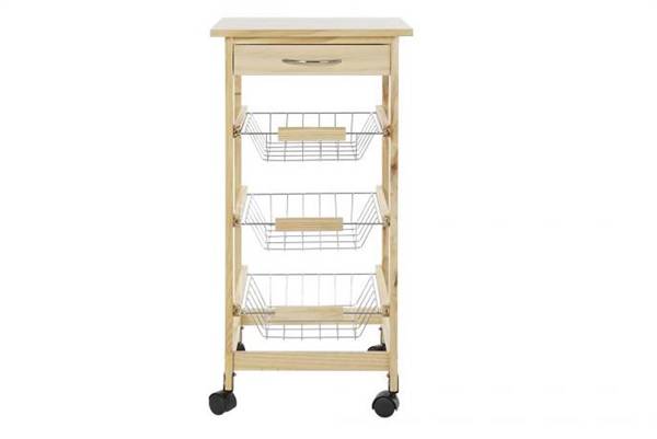 ITEM PORTA FRUTTA PINO 37X37X76 C/RUOTE 