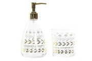 ITEM SET BAGNO 2PZ CRISTALLO FOGLIE DORA