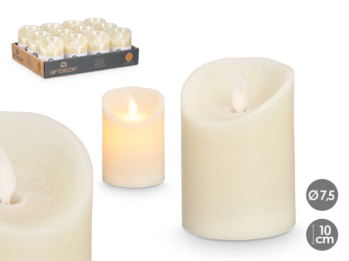 ARTE REGAL CANDELA LED 10X7,5CM CREMA