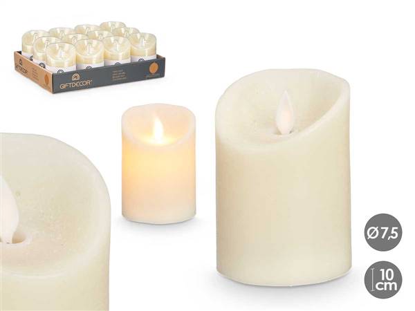 ARTE REGAL CANDELA LED 10X7,5CM CREMA 