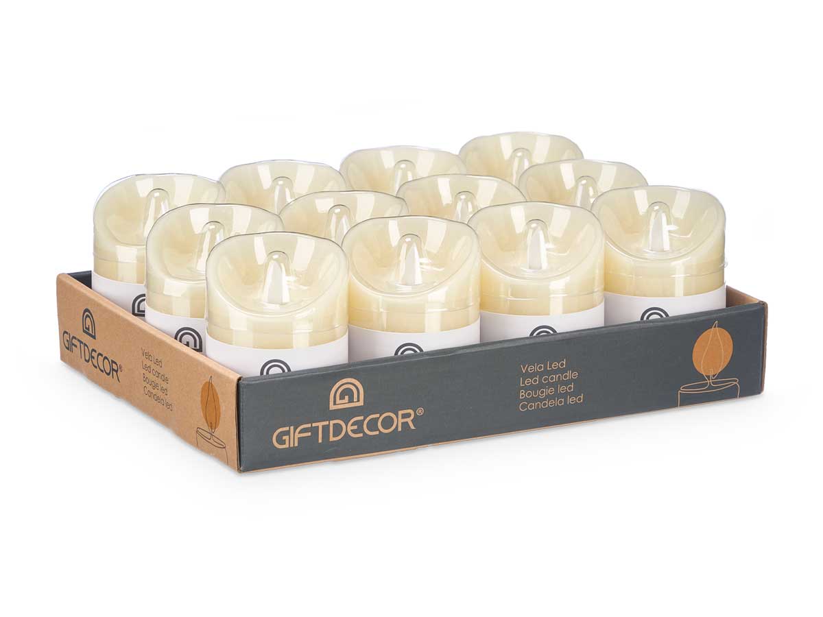 ARTE REGAL CANDELA LED 10X7,5CM CREMA