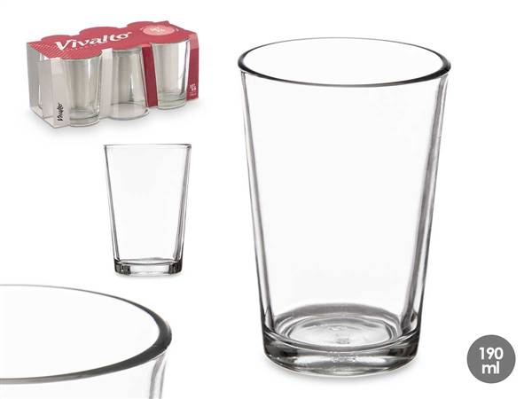 ARTE REGAL SET 6 BICCHIERI LISCI 190ML 