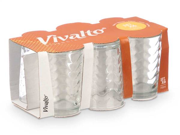 ARTE REGAL SET 6 BICCHIERI ONDE 190ML 