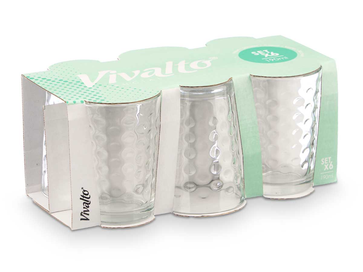 ARTE REGAL SET 6 BICCHIERI PUNTI 190ML