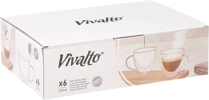 ARTE REGAL TAZZA BOROSILICATO 270ML 6PZ