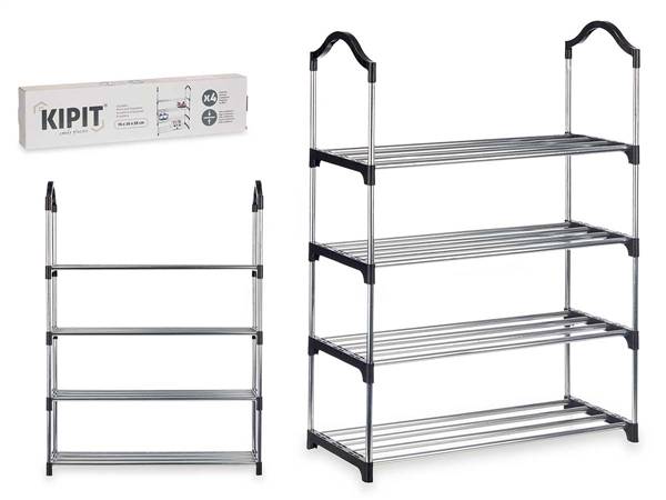 ARTE REGAL SCARPIERA 4 PIANI 4 BARRE RIPIANI NERI CM.26X76X58