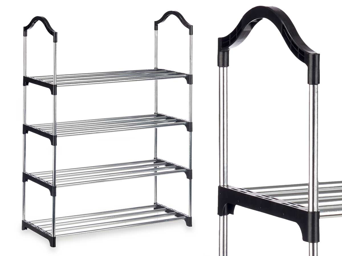 ARTE REGAL SCARPIERA 4 PIANI 4 BARRE RIPIANI NERI CM.26X76X58