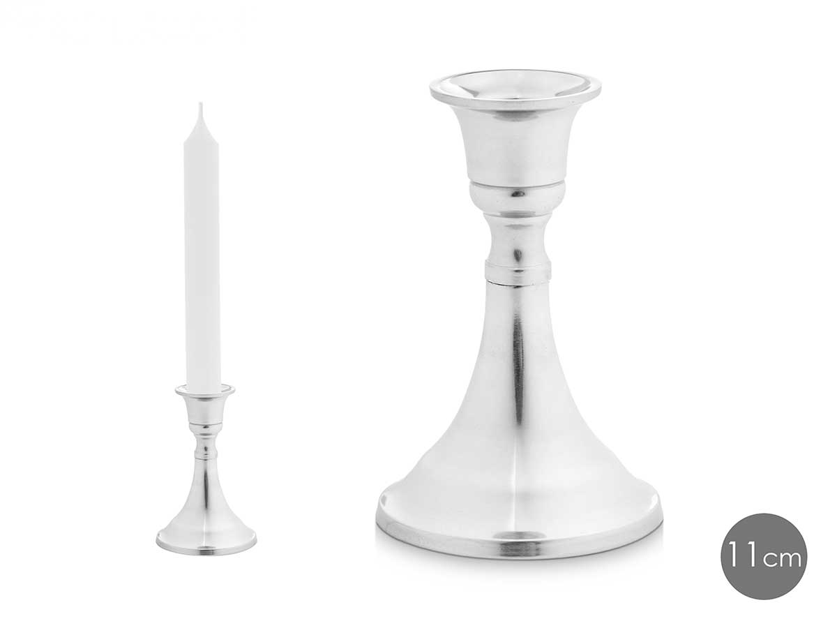 ARTE REGAL PORTACANDELA 12CM ARGENTATO