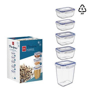 COK SET 5 CONTENITORI ERMETICI 2X0,8+2X1+2L