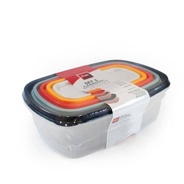 COK CONTENITORE 5PZ RETTANGOLARE PLASTIC