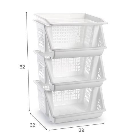 Plasticforte Set 3 Scaffali Bia 62x32x39