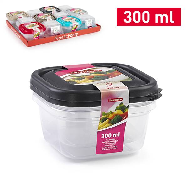 PLASTICFORTE CONTENITORI 2PZ 300ML QUAD GAMMA ELEGANCE
