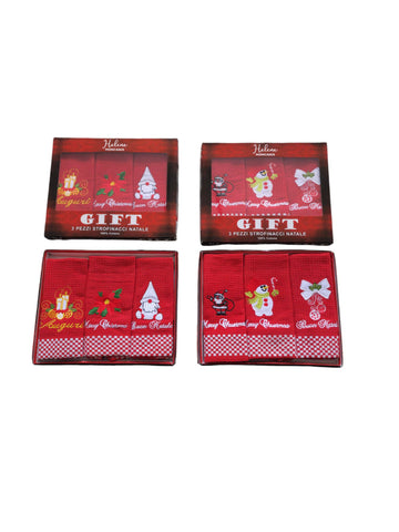 Tr Strofinaccio Natale 3pz Gift