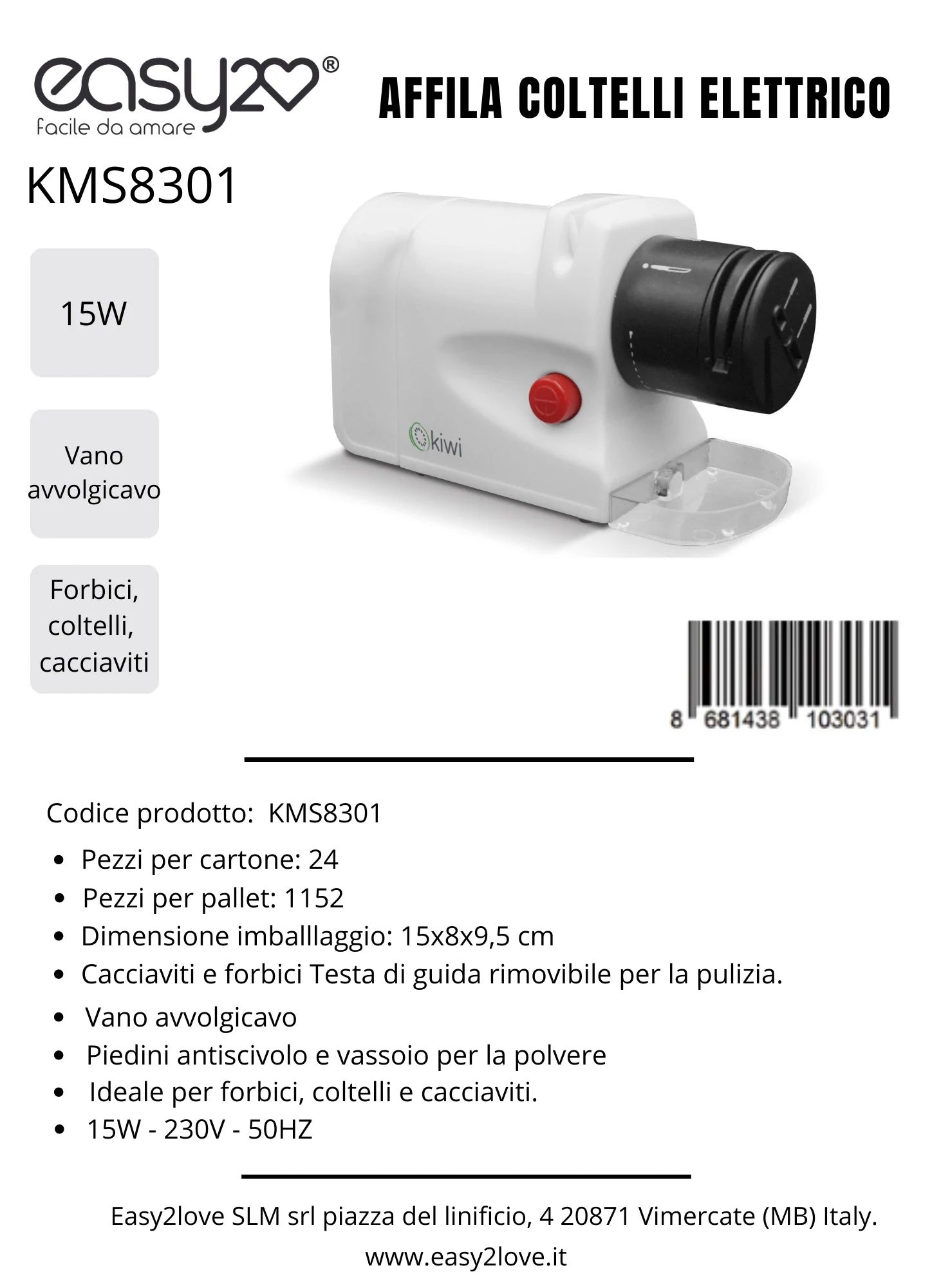 SLM AFFILA COLTELLI ELETTRICO KMS8301