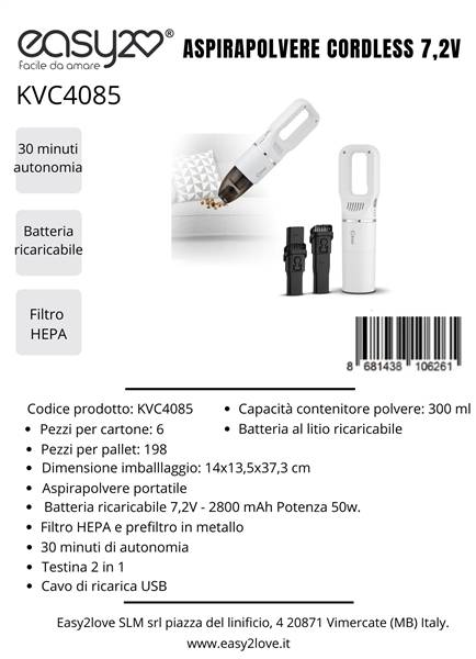 SLM ASPIRAPOLVERE PORT CORDLESS KVC4085 