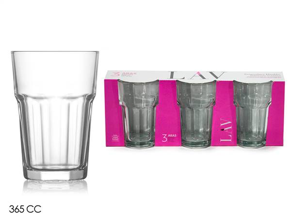 GT BICCHIERI 3PZ LONG DRINK ARAS 365CC 