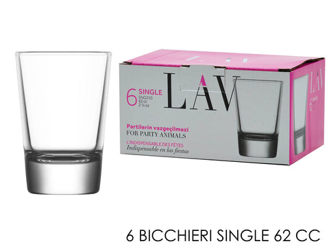 GT BICCHIERI SINGLE 6PZ 62CC