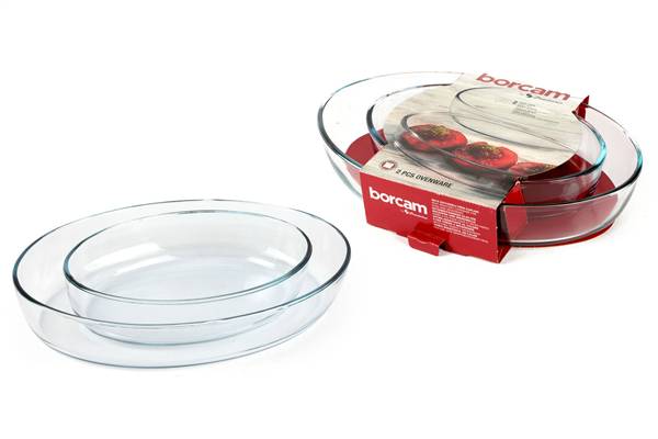 BORCAM SET 2 TEGAMI VETRO OVALE CM26/35 35CMX24CM - 18CMX26CM