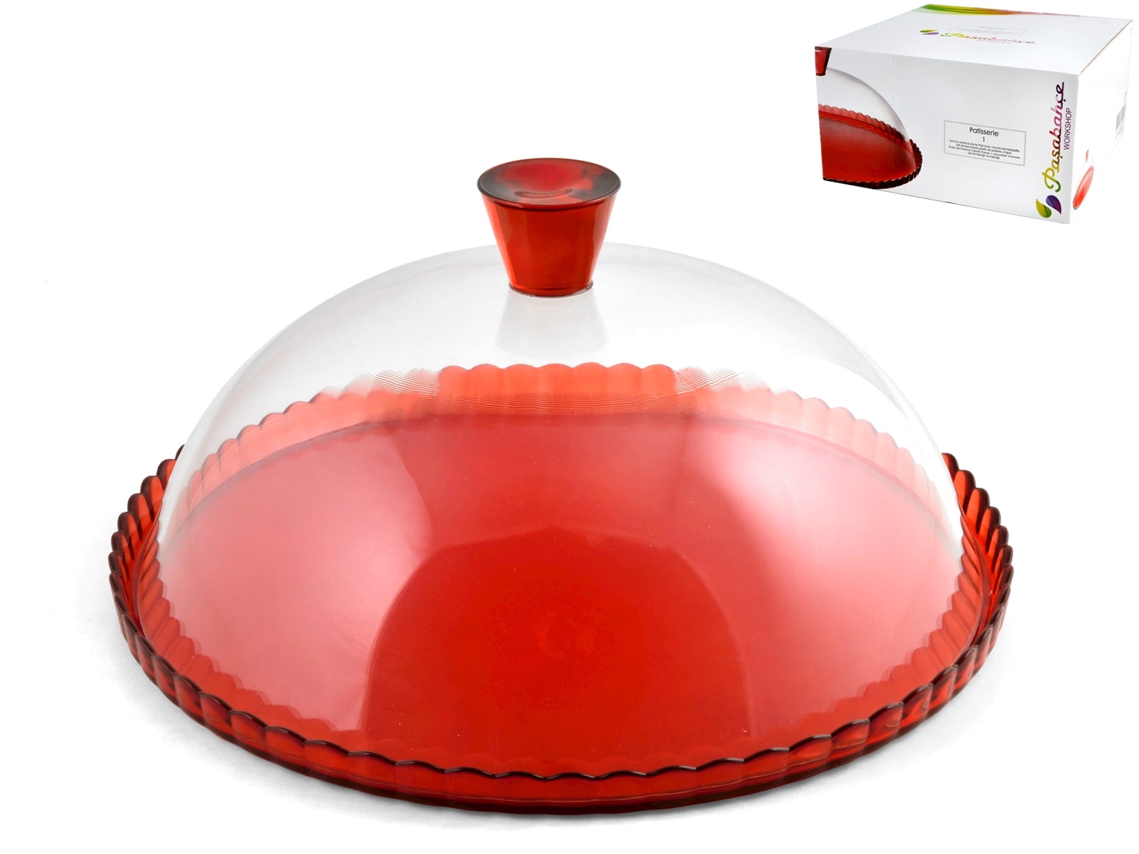 PASABAHCE PATISSERIE PIATTO C/CUP ROSSO