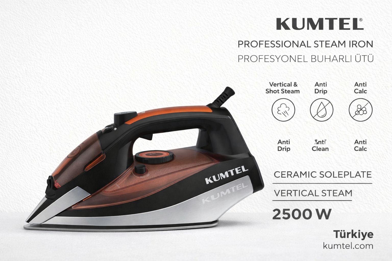 KUMTEL FERRO DA STIRO A VAPORE