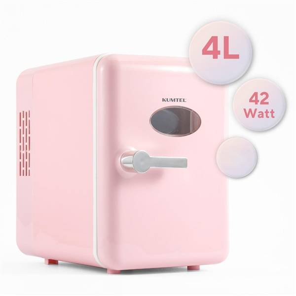 KUMTEL MINIFRIGO 4LT ROSA 42 WATT 