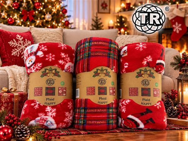 TR PLAID 130X160 HAPPY XMAS 