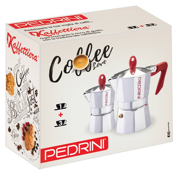 PEDRINI SET CAFFETTIERE 1/3 TZ. BRILLANT 
