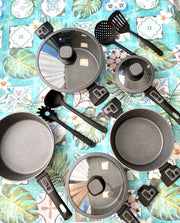 BAVARIA BATTERIA PIETRA 24PZ GRIGIE ADATTA SU TUTTI PIANI DI COTTURA