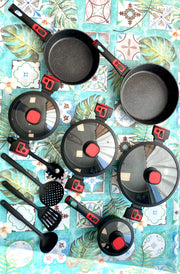 BAVARIA BATTERIA PIETRA 24PZ NERA ADATTA SU TUTTI PIANI DI COTTURA