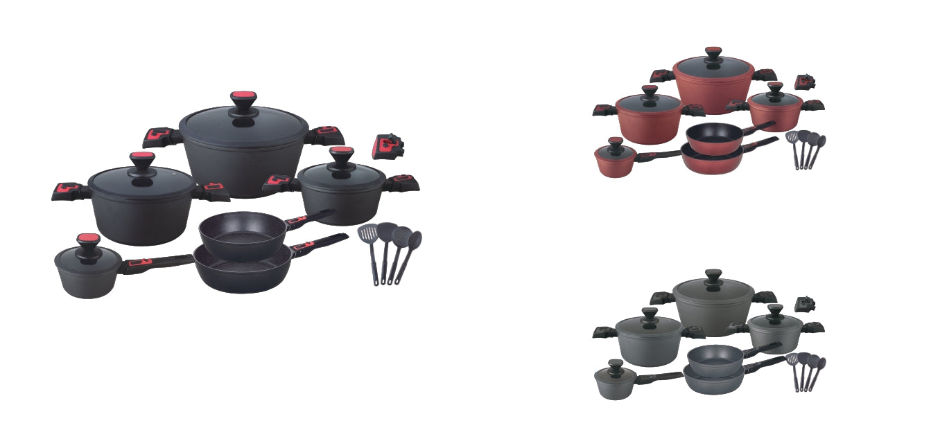 BAVARIA BATTERIA PIETRA 24PZ NERA ADATTA SU TUTTI PIANI DI COTTURA