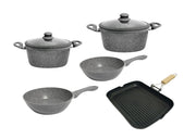 BAVARIA BATTERIA 7PZ GRIGIA INDUZIONE ADATTA SU TUTTI PIANI DI COTTURA