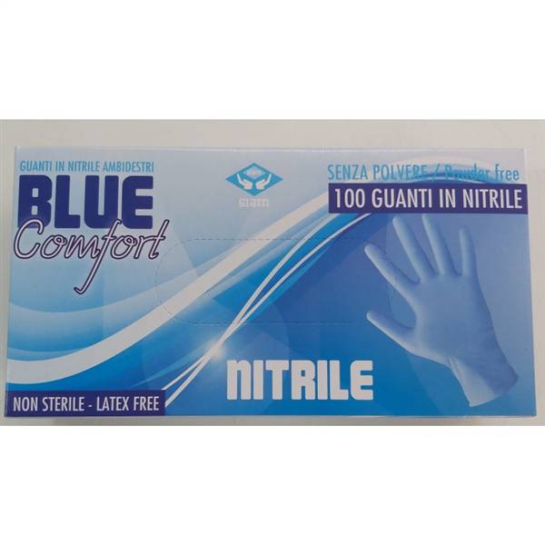 SIAM GUANTI NITRILE 100PZ L BLU 