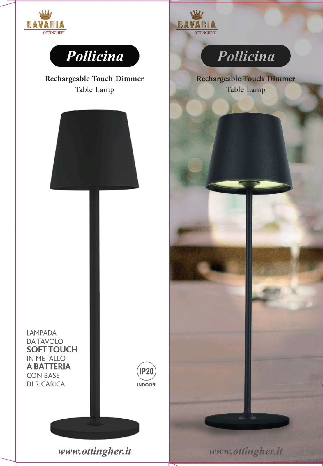 BAVARIA LAMPADA LED NERA POLLICINA