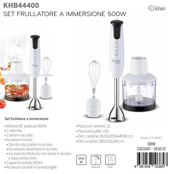SLM SET FRULLATORE A IMMERSIONE 500W 
