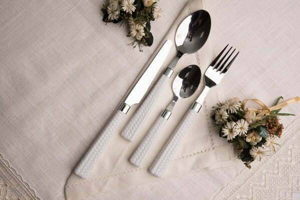 BAVARIA SET POSATE 24PZ MANICO BIANCO 