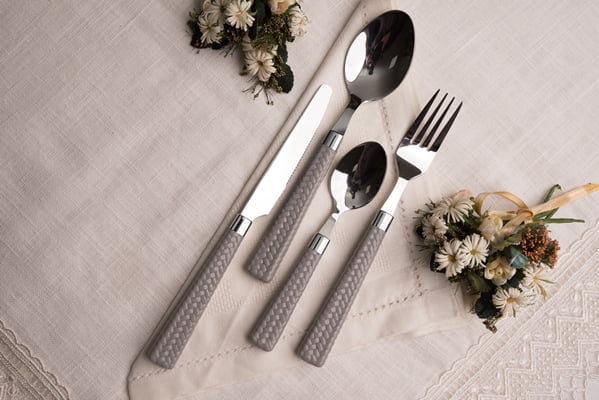 BAVARIA SET POSATE 24PZ MANICO GRIGIO